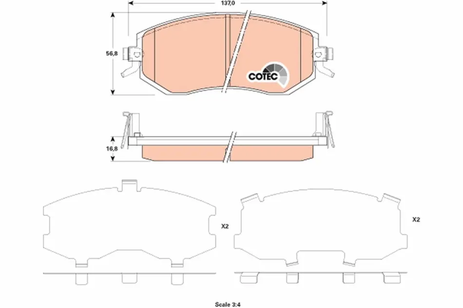 Передние тормозные колодки TRW automotive GDB3519