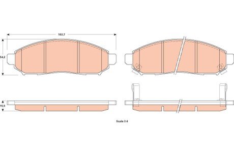 Передні тормозні (гальмівні) колодки trw automotive GDB3520