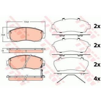 Передні тормозні (гальмівні) колодки trw automotive GDB3581 на Хонда Цивик 4д