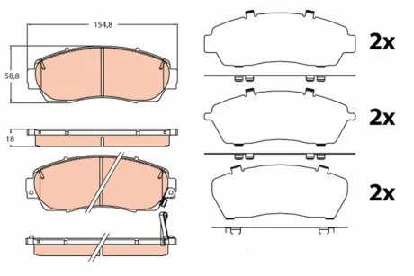Передние тормозные колодки TRW automotive GDB3581