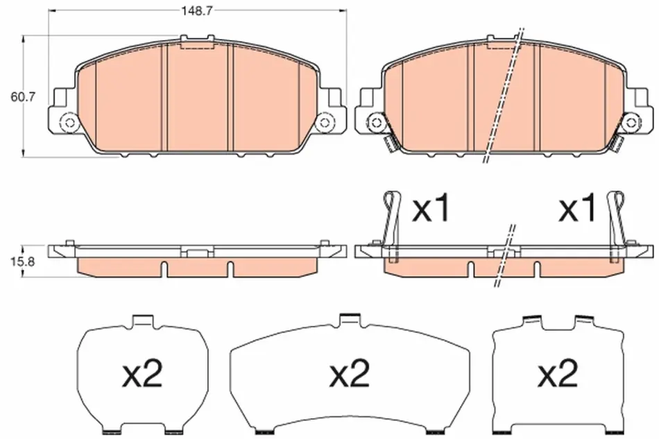 Передние тормозные колодки TRW automotive GDB3615