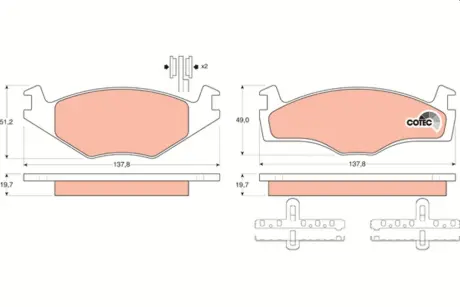 Передние тормозные колодки TRW automotive GDB454