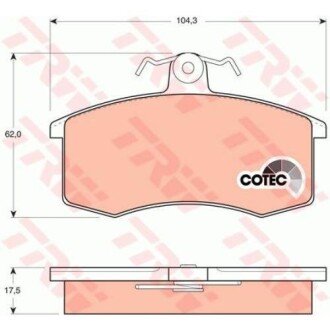 Передні тормозні (гальмівні) колодки trw automotive GDB469