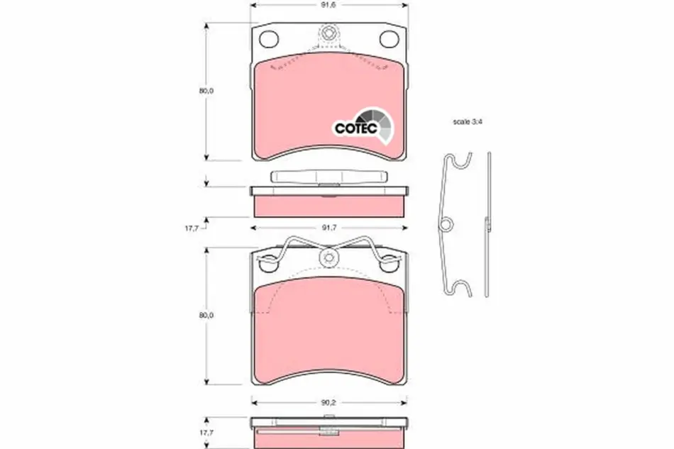 Передні тормозні (гальмівні) колодки TRW automotive GDB791 (фото 1)