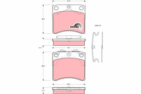 Передние тормозные колодки TRW automotive GDB791