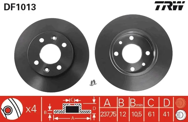Передний тормозной диск TRW automotive DF1013