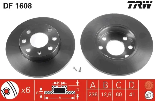 Передний тормозной диск TRW automotive DF1608