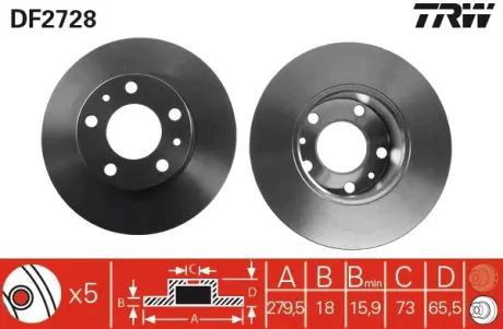 Передній гальмівний (тормозний) диск TRW automotive DF2728