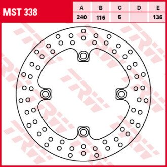 Перфорированный тормозной диск trw automotive MST338