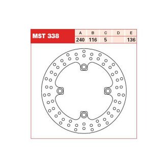 Перфорированный тормозной диск trw automotive MST338