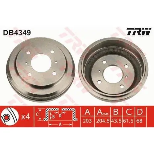 Тормозной барабан TRW automotive DB4349