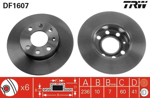 Тормозной диск TRW automotive DF1607