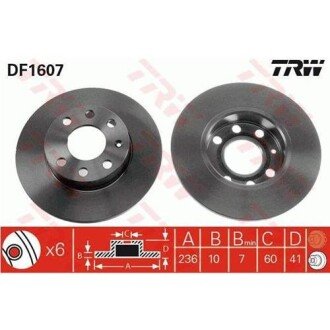 Гальмівний диск trw automotive DF1607