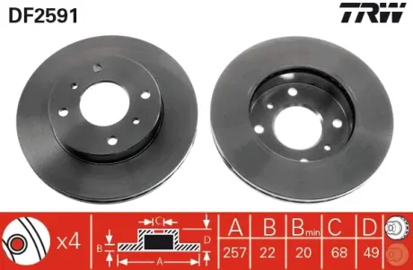 Гальмівний диск TRW automotive DF2591