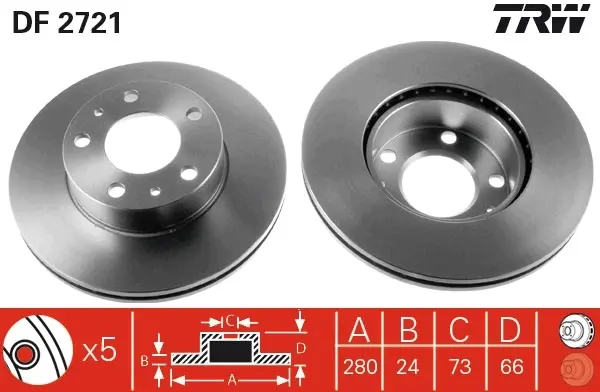 Гальмівний диск TRW automotive DF2721 (фото 1)