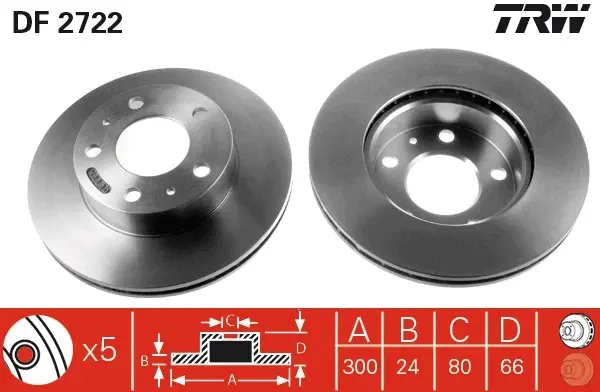 Тормозной диск TRW automotive DF2722