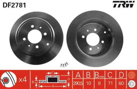 Гальмівний диск TRW automotive DF2781