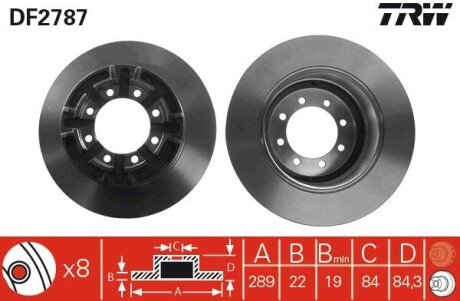 Гальмівний диск trw automotive DF2787