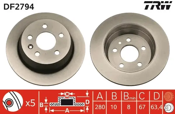 Тормозной диск TRW automotive DF2794