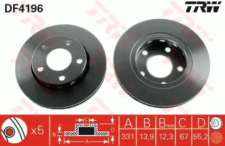 Гальмівний диск TRW automotive DF4196