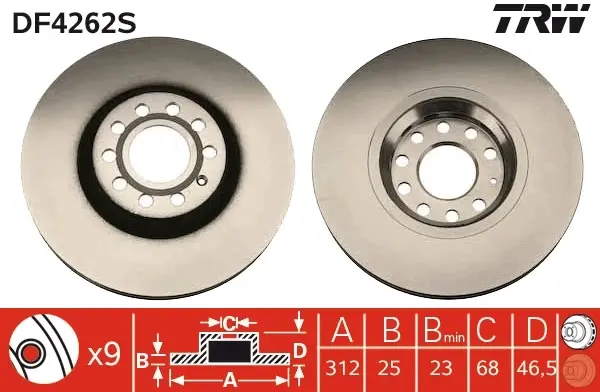 Гальмівний диск TRW automotive DF4262S (фото 1)