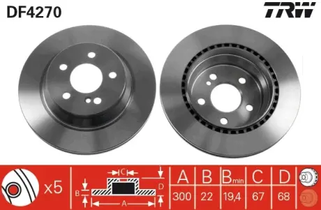 Тормозной диск TRW automotive DF4270