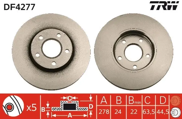 Тормозной диск TRW automotive DF4277