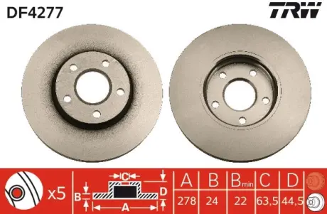 Тормозной диск TRW automotive DF4277