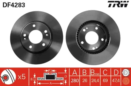 Гальмівний диск TRW automotive DF4283
