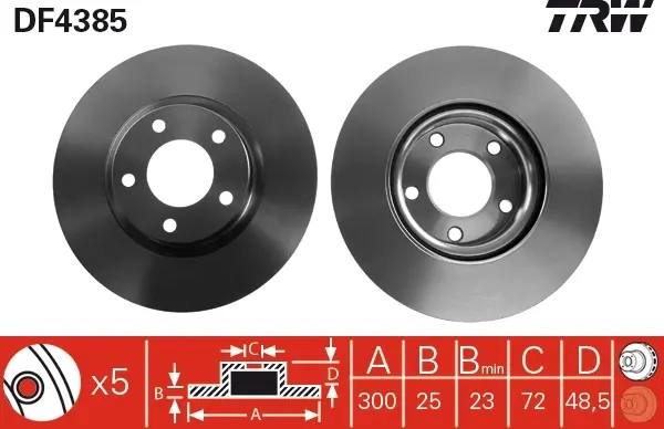 Гальмівний диск TRW automotive DF4385 (фото 1)