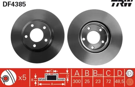 Тормозной диск TRW automotive DF4385