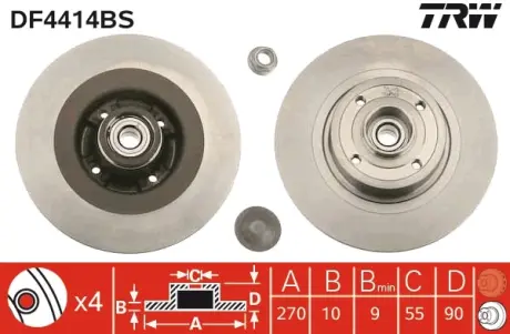 Гальмівний диск TRW automotive DF4414BS