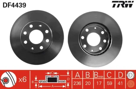 Гальмівний диск TRW automotive DF4439