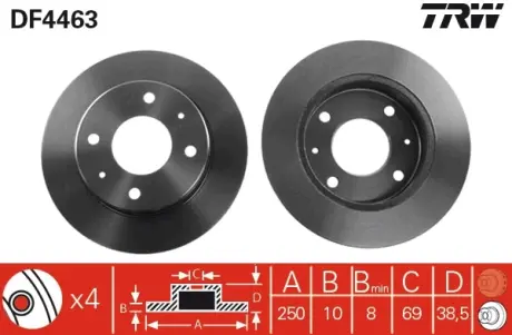 Гальмівний диск TRW automotive DF4463 Митсубиси Colt