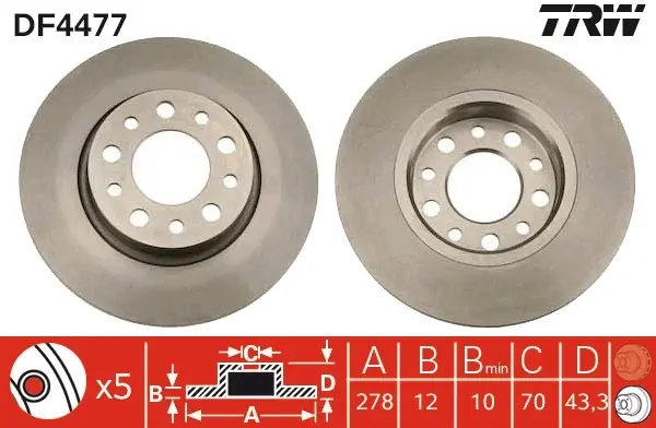 Тормозной диск TRW automotive DF4477
