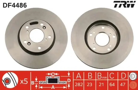 Тормозной диск TRW automotive DF4486