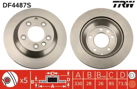Тормозной диск TRW automotive DF4487S
