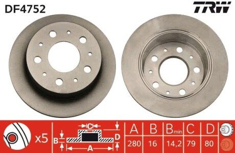 Гальмівний диск trw automotive DF4752