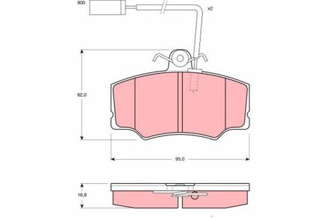 Тормозні (гальмівні) колодки trw automotive ""GDB1045"