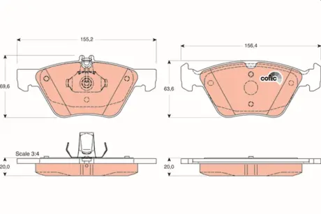 Тормозные колодки TRW automotive GDB1215