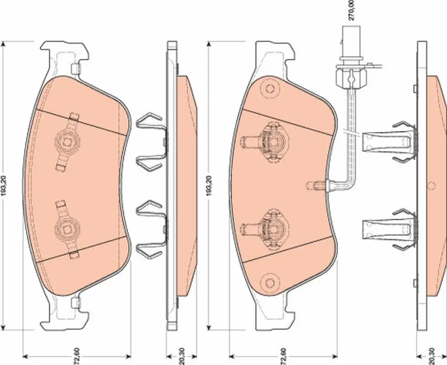 Передние тормозные колодки TRW automotive GDB1811