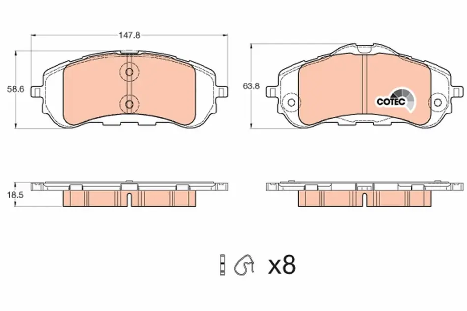 Тормозные колодки TRW automotive GDB2044