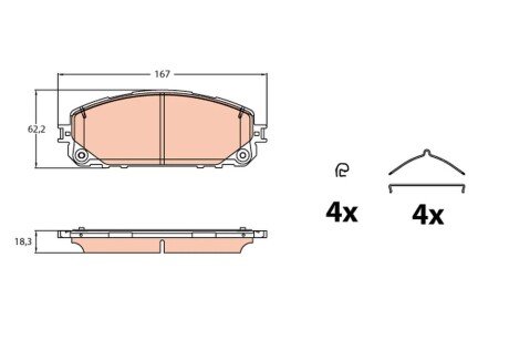 Тормозні (гальмівні) колодки trw automotive GDB2142