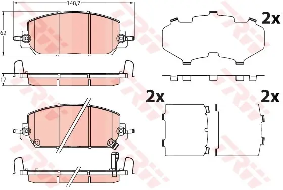 Тормозные колодки TRW automotive GDB2244