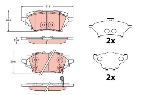 Тормозные колодки trw automotive GDB2344"