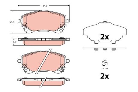 Тормозні (гальмівні) колодки trw automotive GDB2349"