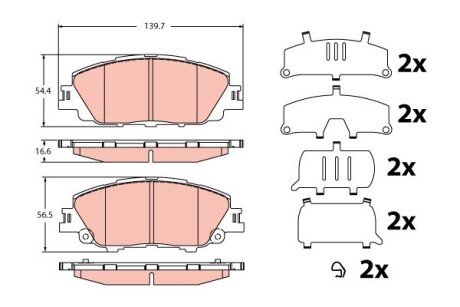 Тормозні (гальмівні) колодки trw automotive GDB2394"