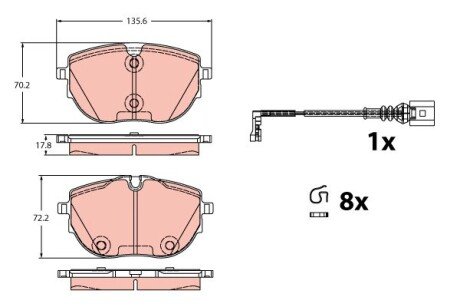 Тормозные колодки trw automotive GDB2412" на Фольксваген Transporter T6