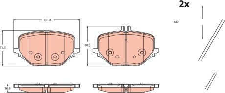 Тормозні (гальмівні) колодки trw automotive GDB2470