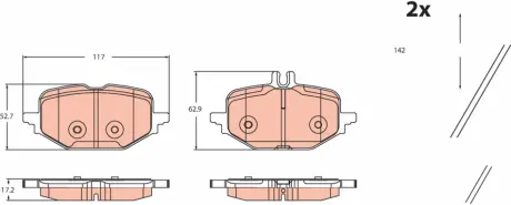 Тормозні (гальмівні) колодки TRW automotive GDB2471"